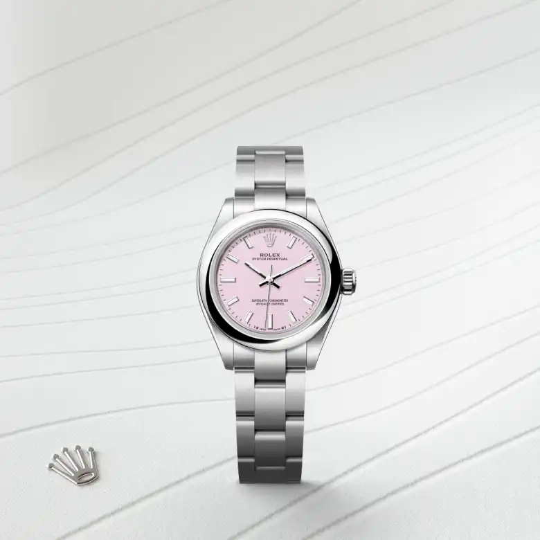 Rolex Oyster Perpetual in Edelstahl Oystersteel, Frontansicht