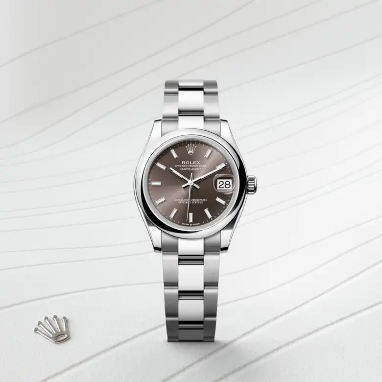 Rolex Datejust in Edelstahl Oystersteel, Frontansicht