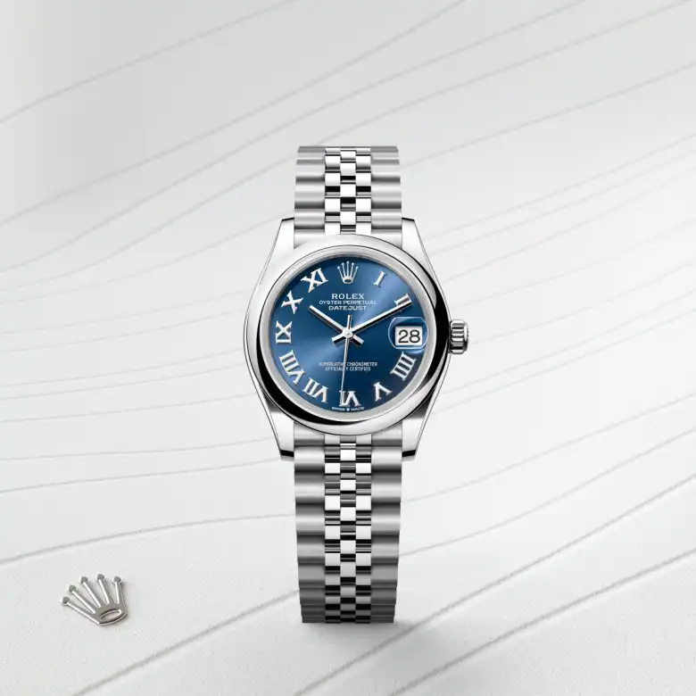 Rolex Datejust in Edelstahl Oystersteel, Frontansicht