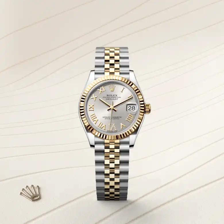 Rolex Datejust in Rolesor gelb (Kombination aus Edelstahl Oystersteel und Gelbgold), Frontansicht