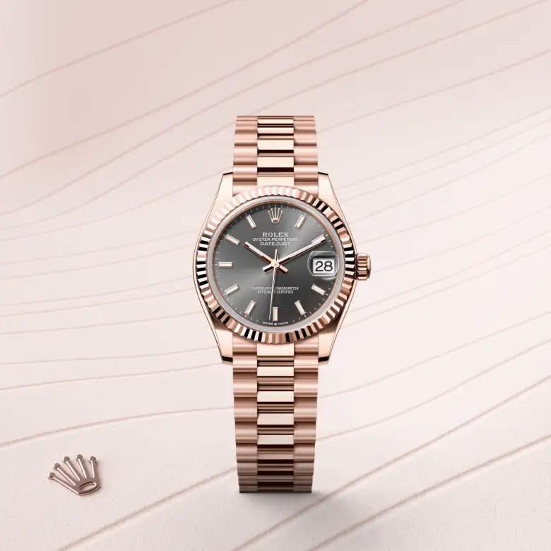 Rolex Datejust in 18 Karat Everose-Gold, Frontansicht