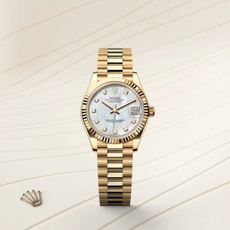 Rolex Datejust in 18 Karat Gelbgold, Frontansicht