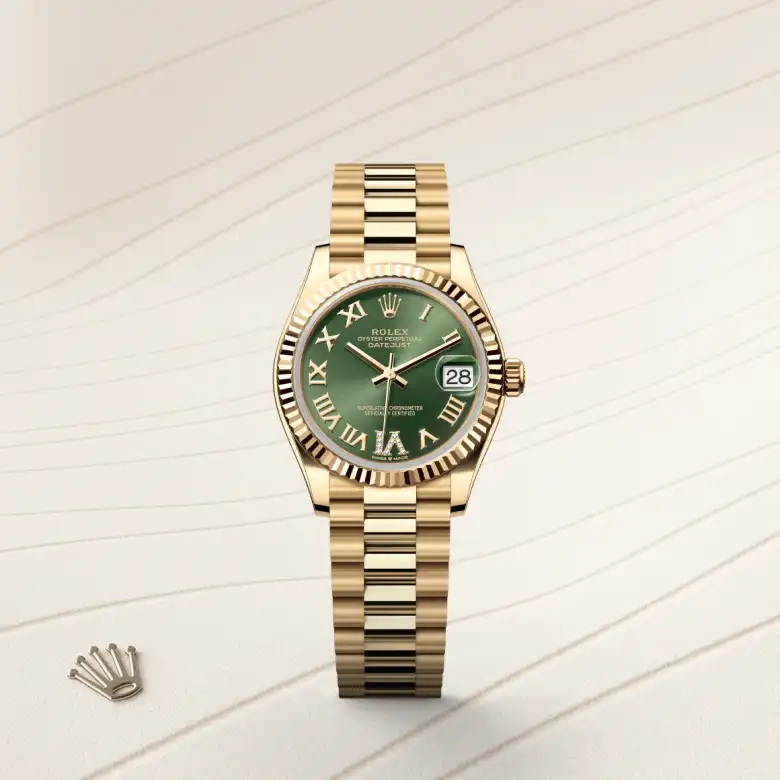 Rolex Datejust in 18 Karat Gelbgold, Frontansicht