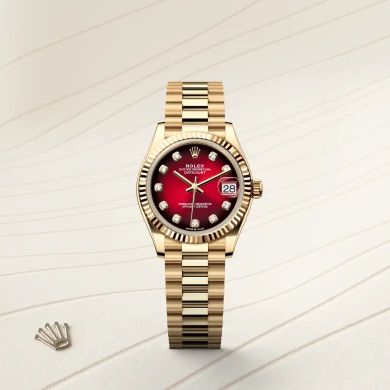 Rolex Datejust in 18 Karat Gelbgold, Frontansicht