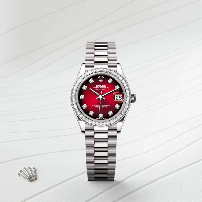 Rolex Datejust in 18 Karat Weißgold, Frontansicht