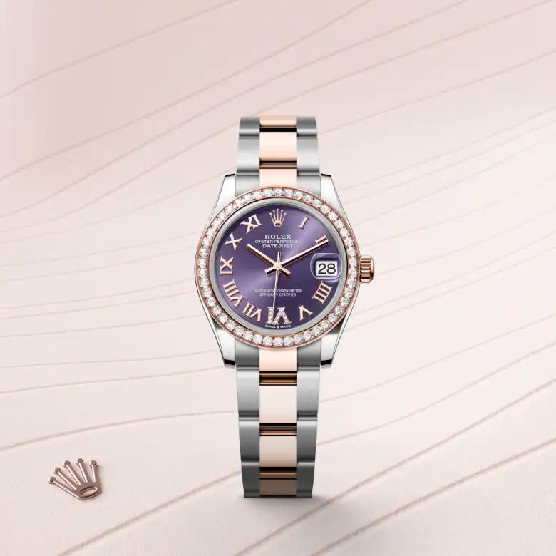 Rolex Datejust in Rolesor Everose (Kombination aus Edelstahl Oystersteel und Everose-Gold), Frontansicht