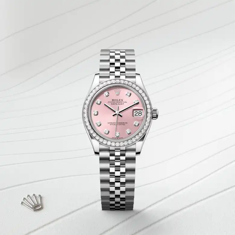 Rolex Datejust in Rolesor weiß (Kombination aus Edelstahl Oystersteel und Weißgold), Frontansicht