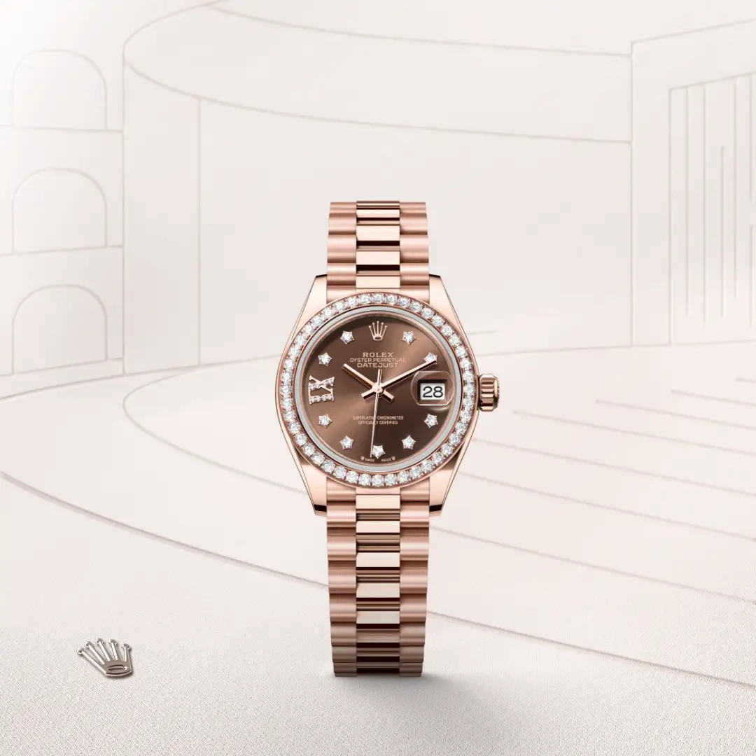 Rolex Lady-Datejust in 18 Karat Everose-Gold, Frontansicht