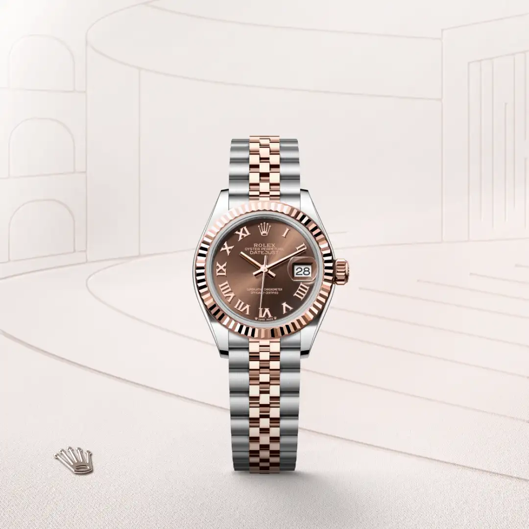 Rolex Lady-Datejust in Rolesor Everose (Kombination aus Edelstahl Oystersteel und Everose-Gold), Frontansicht