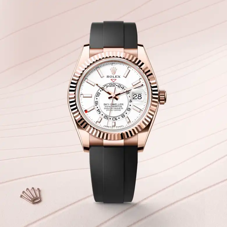 Rolex Sky-Dweller in 18 Karat Everose-Gold, Frontansicht
