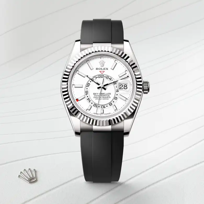 Rolex Sky-Dweller in 18 Karat Weißgold, Frontansicht