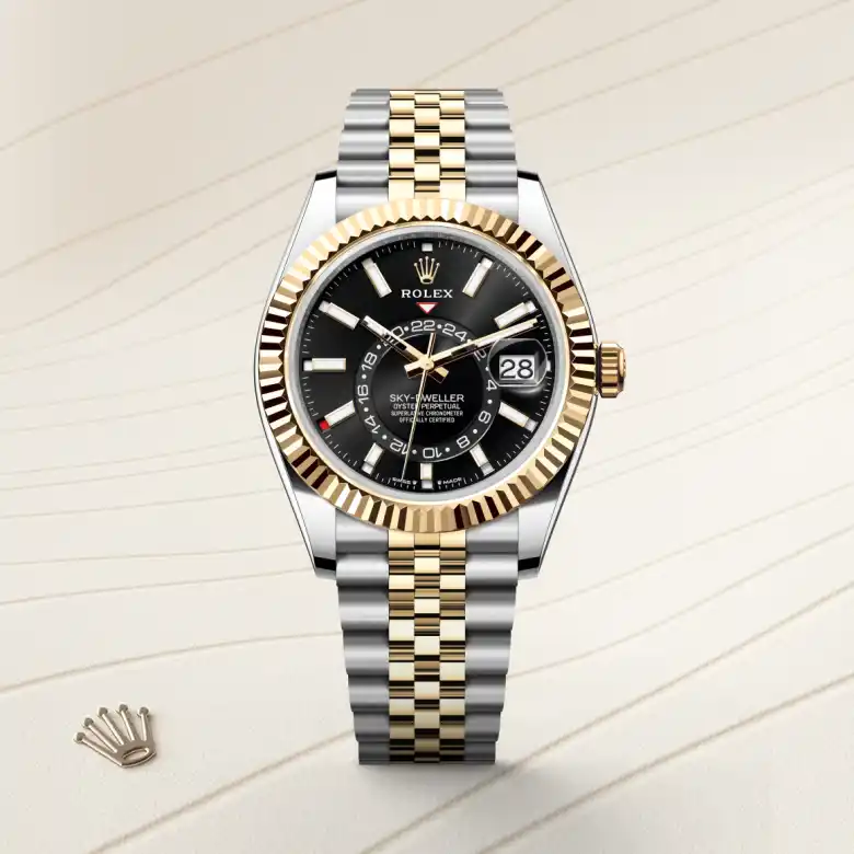 Rolex Sky-Dweller in Rolesor gelb (Kombination aus Edelstahl Oystersteel und Gelbgold), Frontansicht