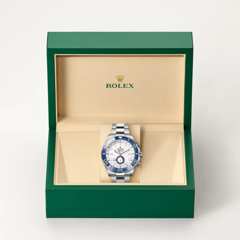 Rolex Yacht-Master II in Edelstahl Oystersteel in grüner Schatulle