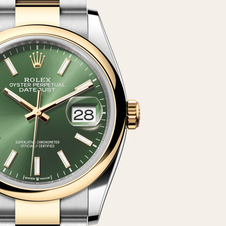 Rolex Datejust in Rolesor gelb (Kombination aus Edelstahl Oystersteel und Gelbgold), Detailansicht