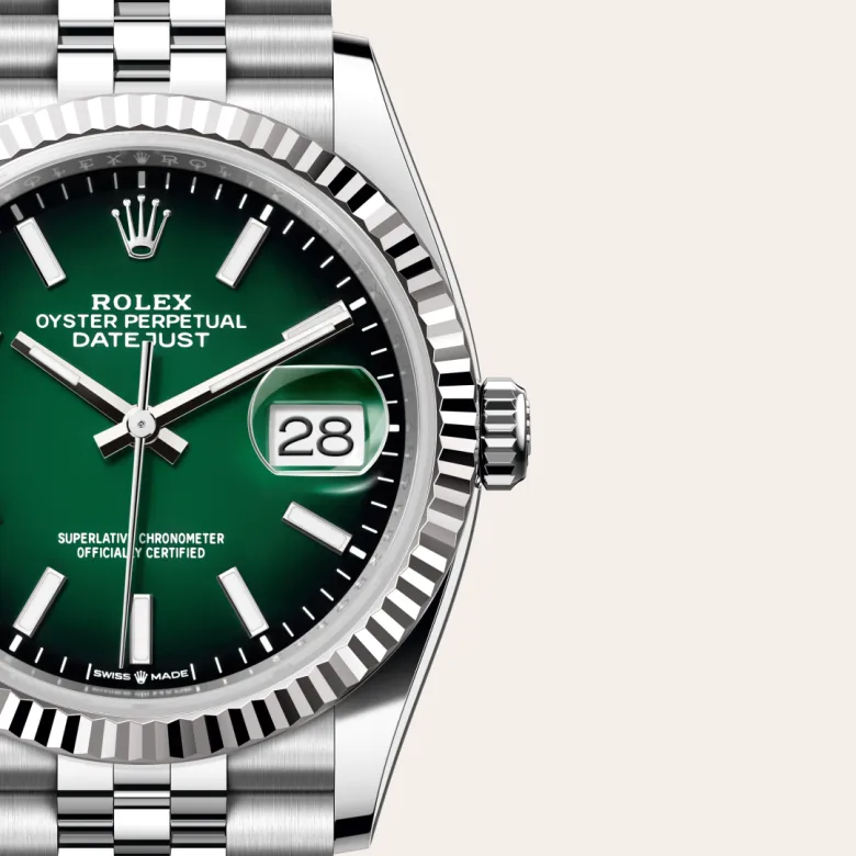 Rolex Datejust in Rolesor weiß (Kombination aus Edelstahl Oystersteel und Weißgold), Detailansicht