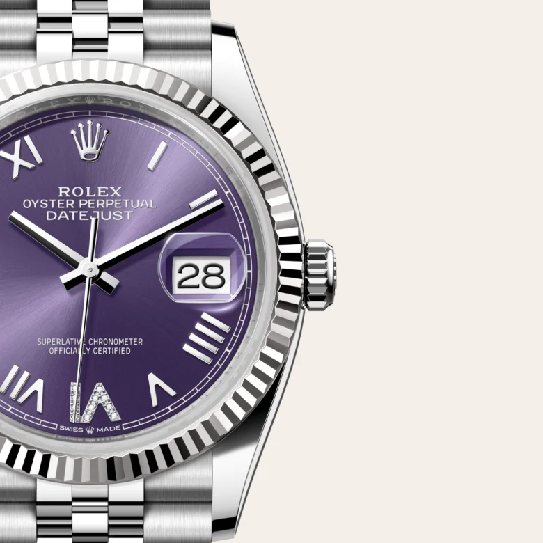 Rolex Datejust in Rolesor weiß (Kombination aus Edelstahl Oystersteel und Weißgold), Detailansicht