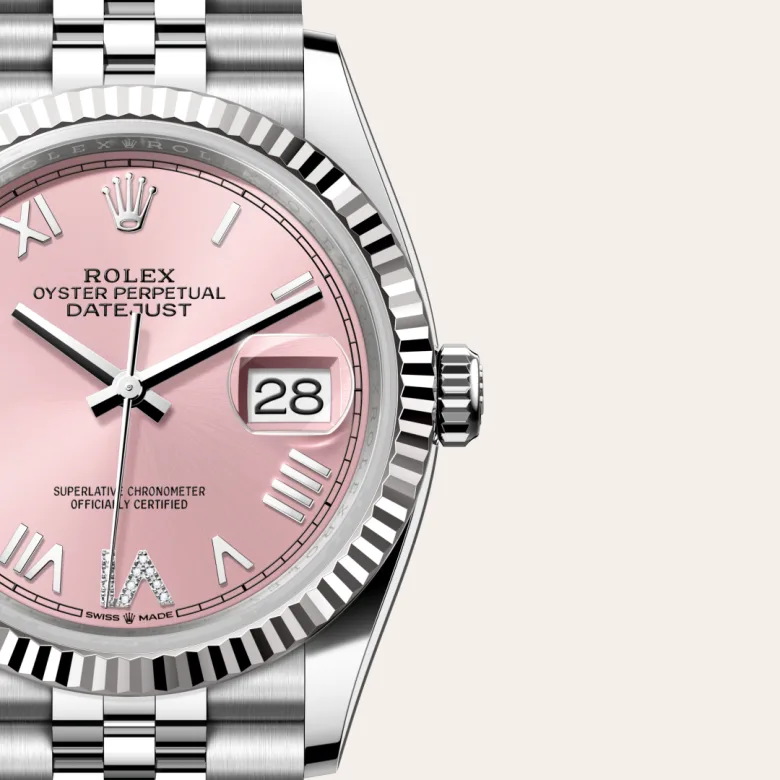 Rolex Datejust in Rolesor weiß (Kombination aus Edelstahl Oystersteel und Weißgold), Detailansicht