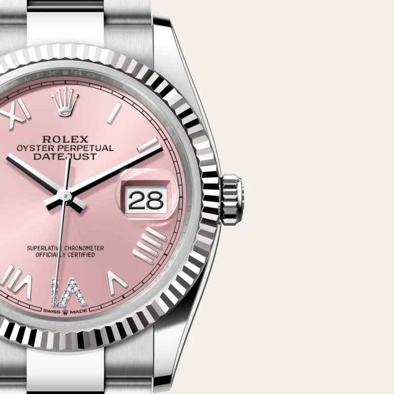 Rolex Datejust in Rolesor weiß (Kombination aus Edelstahl Oystersteel und Weißgold), Detailansicht