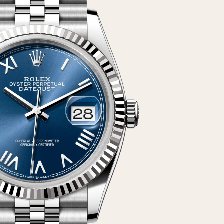 Rolex Datejust in Rolesor weiß (Kombination aus Edelstahl Oystersteel und Weißgold), Detailansicht