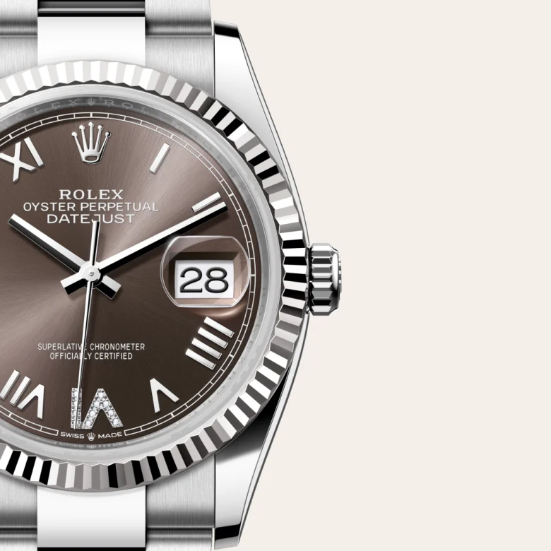 Rolex Datejust in Rolesor weiß (Kombination aus Edelstahl Oystersteel und Weißgold), Detailansicht
