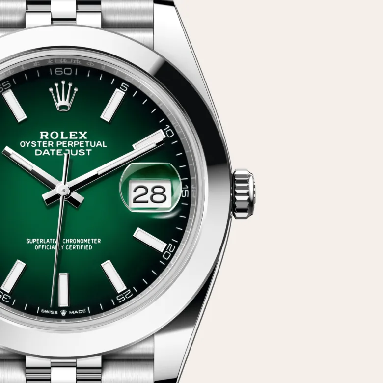 Rolex Datejust in Edelstahl Oystersteel, Detailansicht