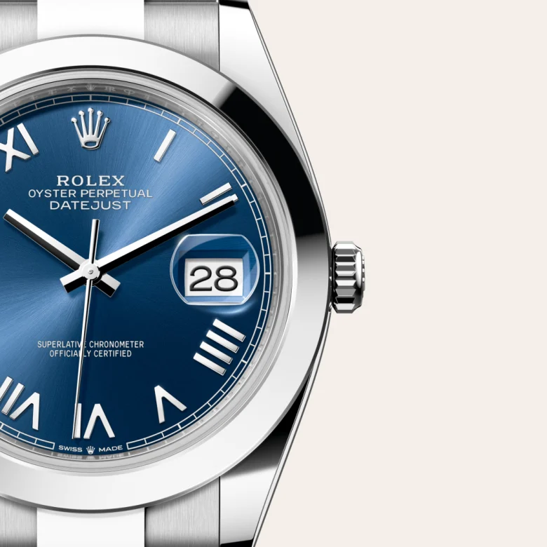 Rolex Datejust in Edelstahl Oystersteel, Detailansicht
