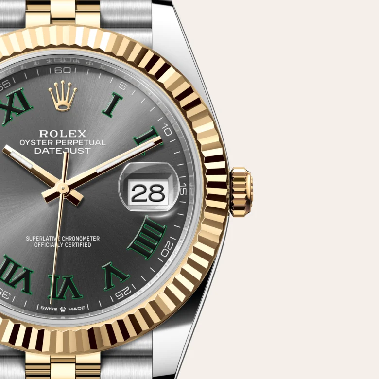 Rolex Datejust in Rolesor gelb (Kombination aus Edelstahl Oystersteel und Gelbgold), Detailansicht
