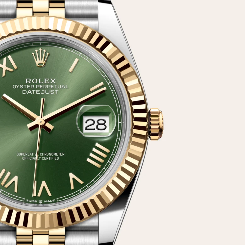 Rolex Datejust in Rolesor gelb (Kombination aus Edelstahl Oystersteel und Gelbgold), Detailansicht