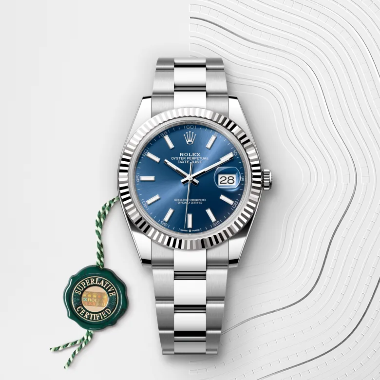 Rolex Datejust in Rolesor weiß (Kombination aus Edelstahl Oystersteel und Weißgold) mit grünem Siegel