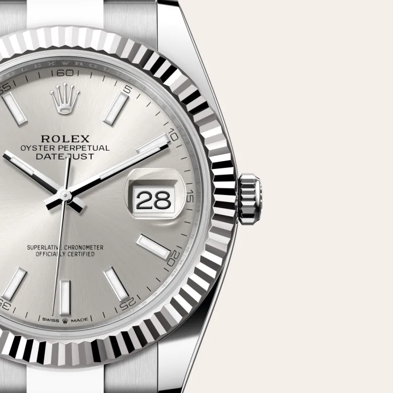 Rolex Datejust in Rolesor weiß (Kombination aus Edelstahl Oystersteel und Weißgold), Detailansicht