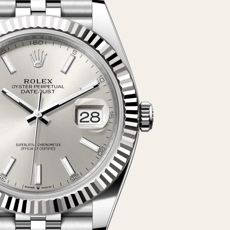 Rolex Datejust in Rolesor weiß (Kombination aus Edelstahl Oystersteel und Weißgold), Detailansicht