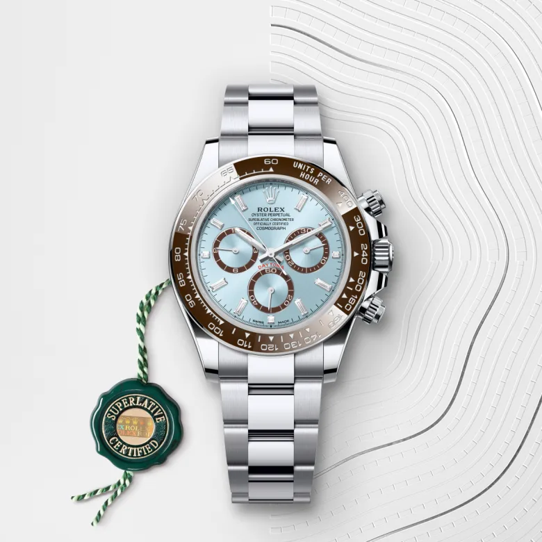 Rolex Cosmograph Daytona in Platin mit grünem Siegel