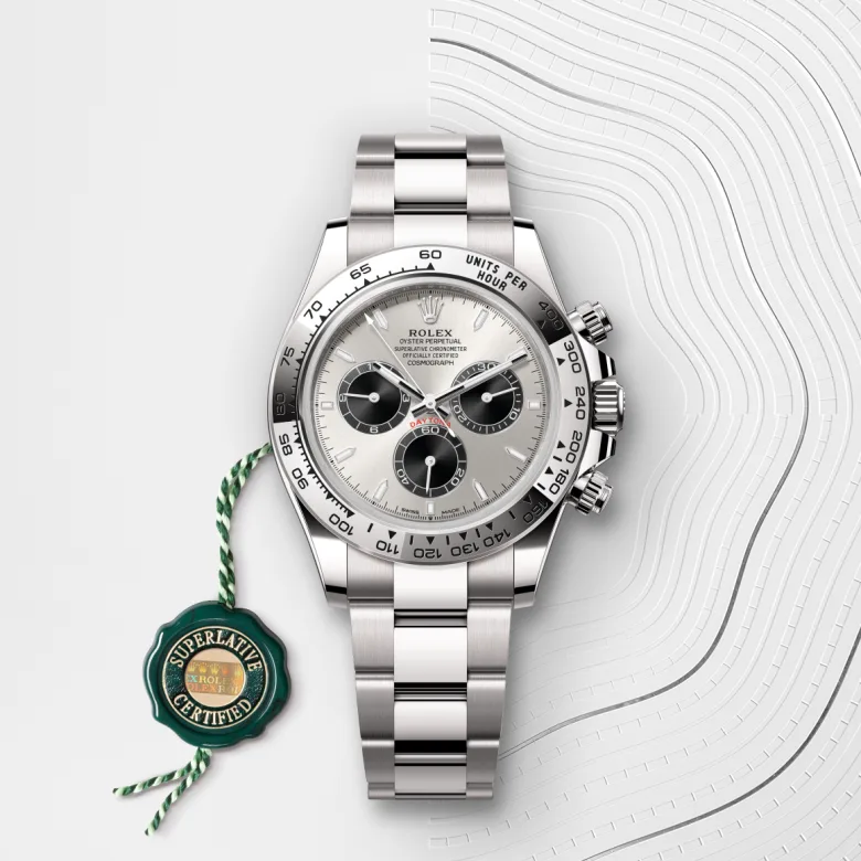 Rolex Cosmograph Daytona in 18 Karat Weißgold mit grünem Siegel