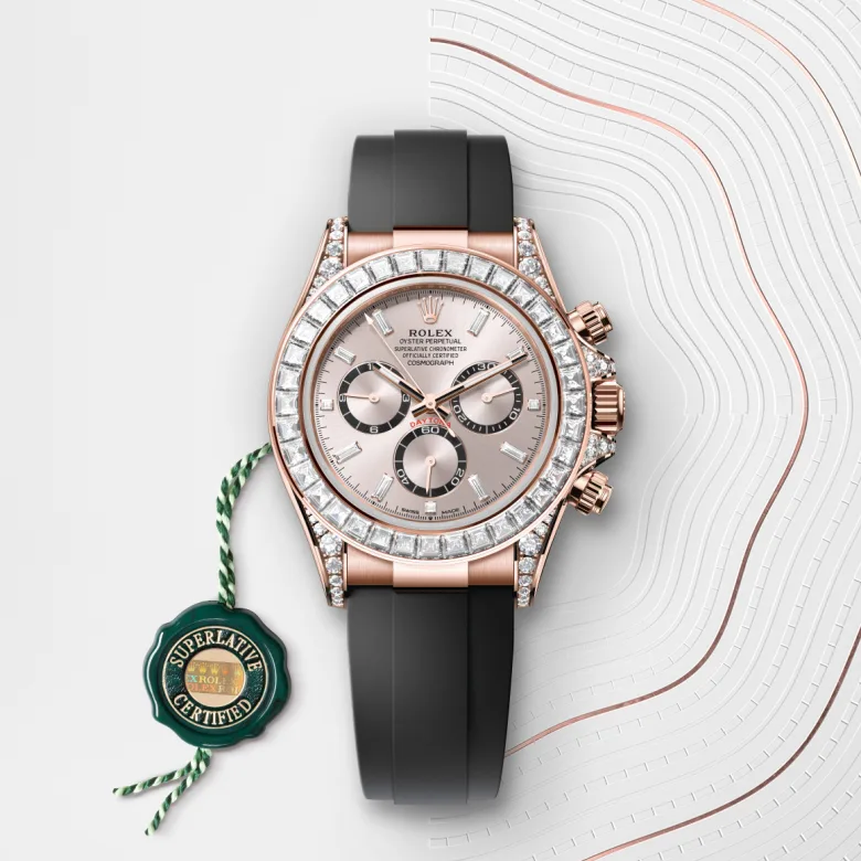 Rolex Cosmograph Daytona in 18 Karat Everose-Gold, Hornbügel mit Diamanten, M126535TBR-0002 - S.M.WILD