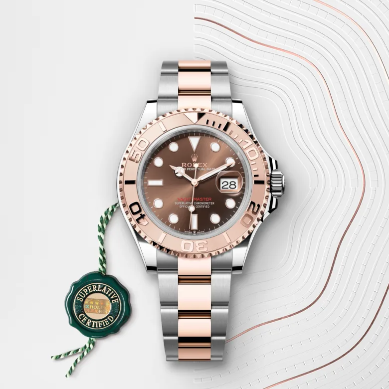 Rolex Yacht-Master in Rolesor Everose (Kombination aus Edelstahl Oystersteel und Everose-Gold) mit grünem Siegel