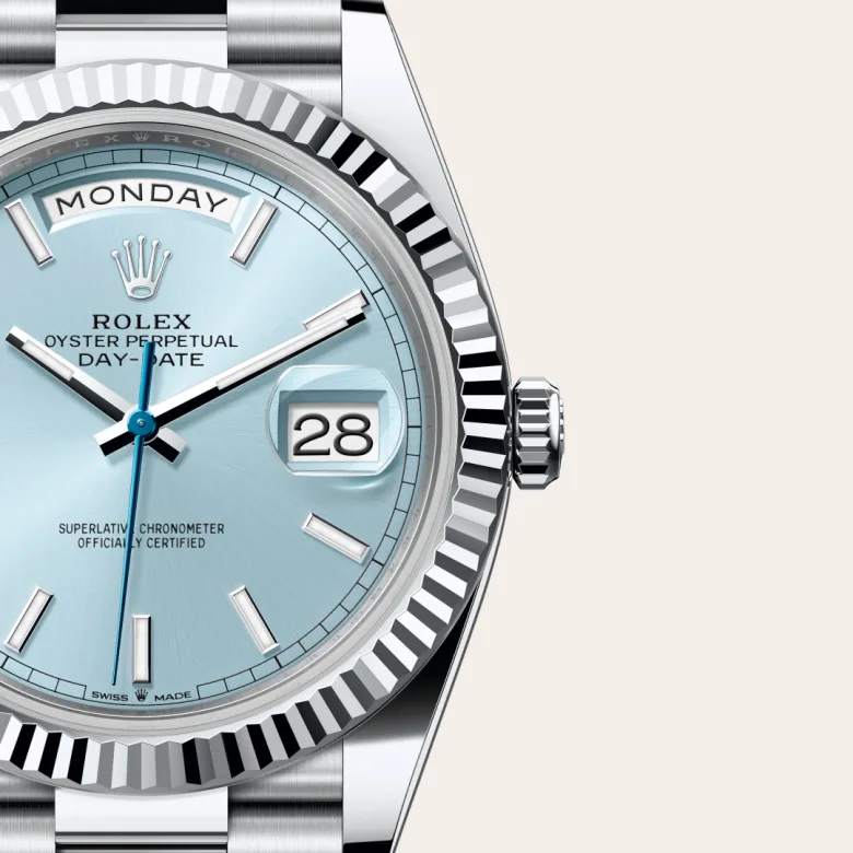 Rolex Day-Date in Platin, Detailansicht