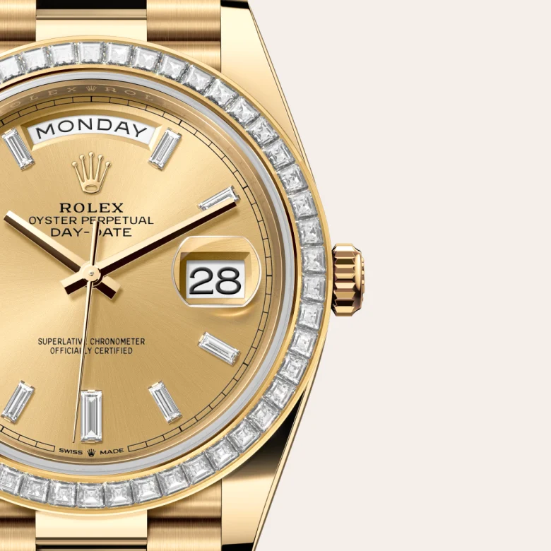 Rolex Day-Date in 18 Karat Gelbgold, Detailansicht