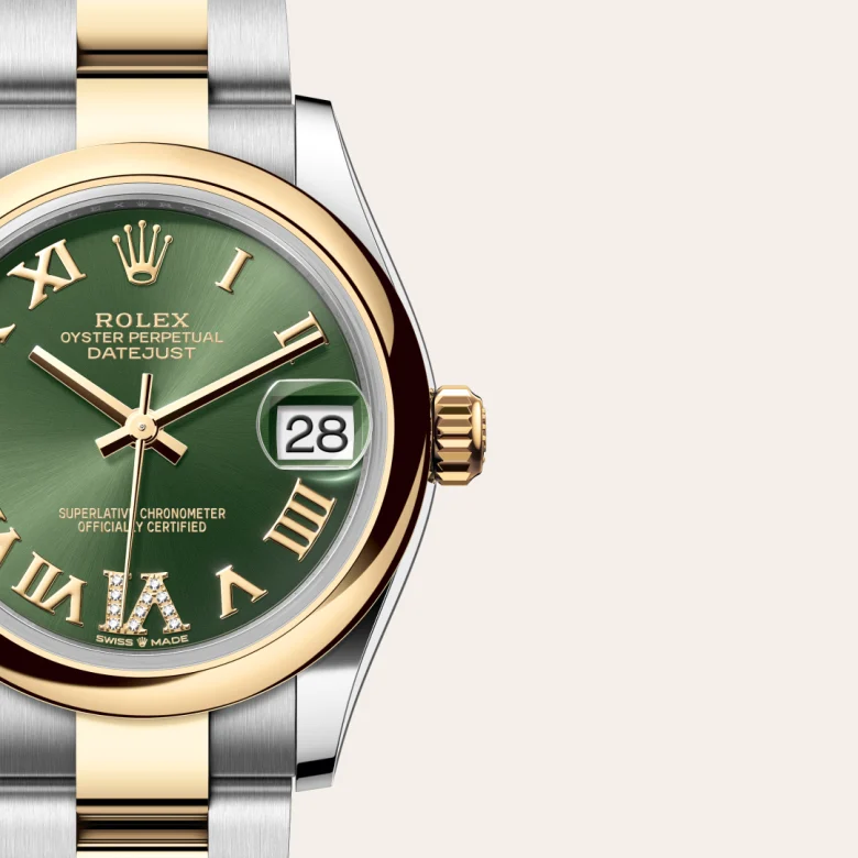 Rolex Datejust in Rolesor gelb (Kombination aus Edelstahl Oystersteel und Gelbgold), Detailansicht