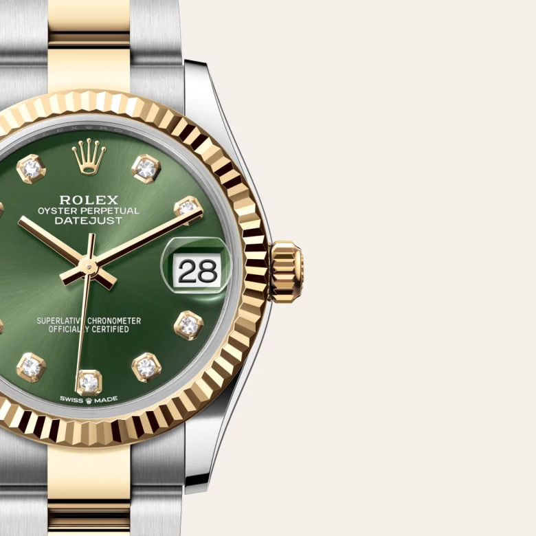 Rolex Datejust in Rolesor gelb (Kombination aus Edelstahl Oystersteel und Gelbgold), Detailansicht