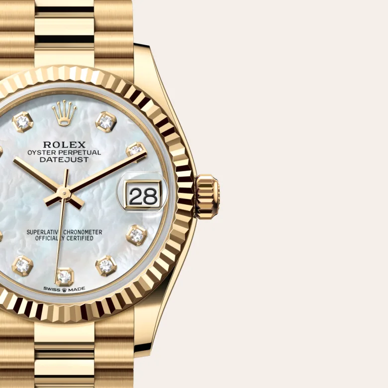 Rolex Datejust in 18 Karat Gelbgold, Detailansicht