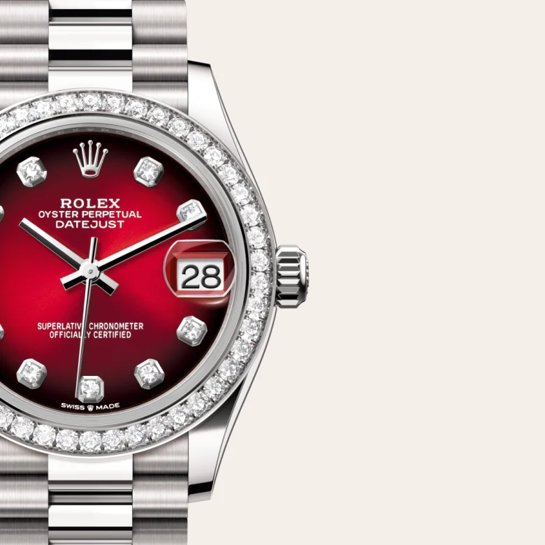 Rolex Datejust in 18 Karat Weißgold, Detailansicht