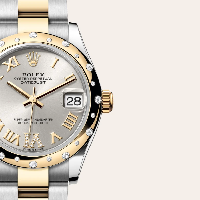 Rolex Datejust in Rolesor gelb (Kombination aus Edelstahl Oystersteel und Gelbgold), Detailansicht
