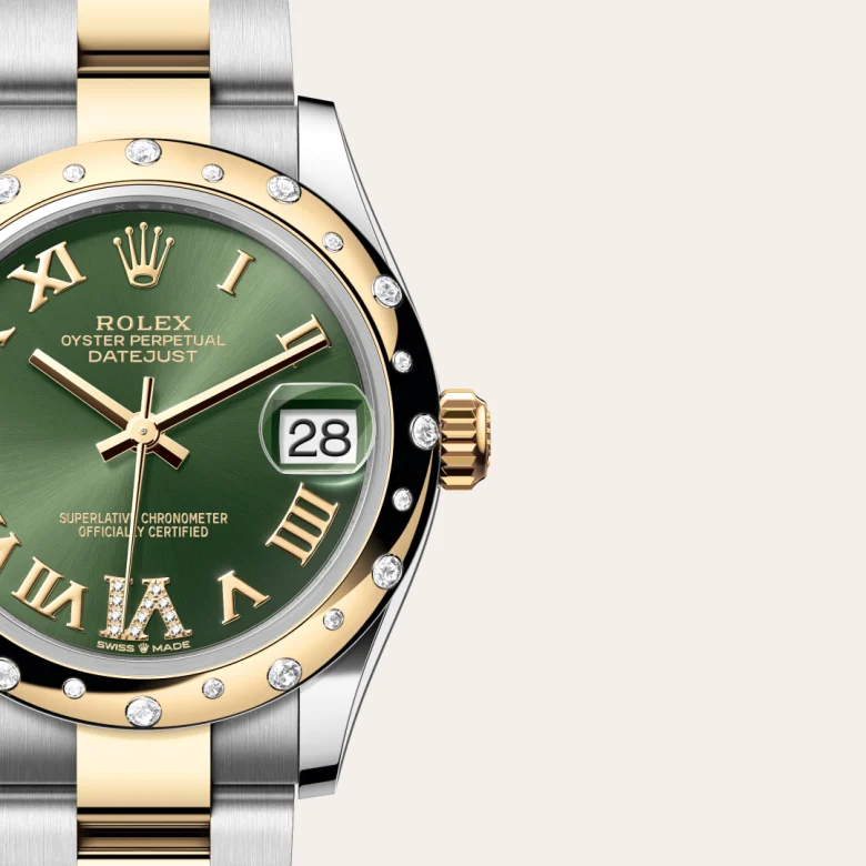 Rolex Datejust in Rolesor gelb (Kombination aus Edelstahl Oystersteel und Gelbgold), Detailansicht