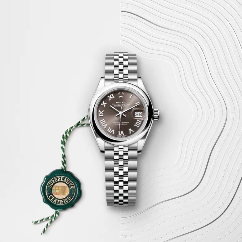 Rolex Lady-Datejust in Edelstahl Oystersteel mit grünem Siegel