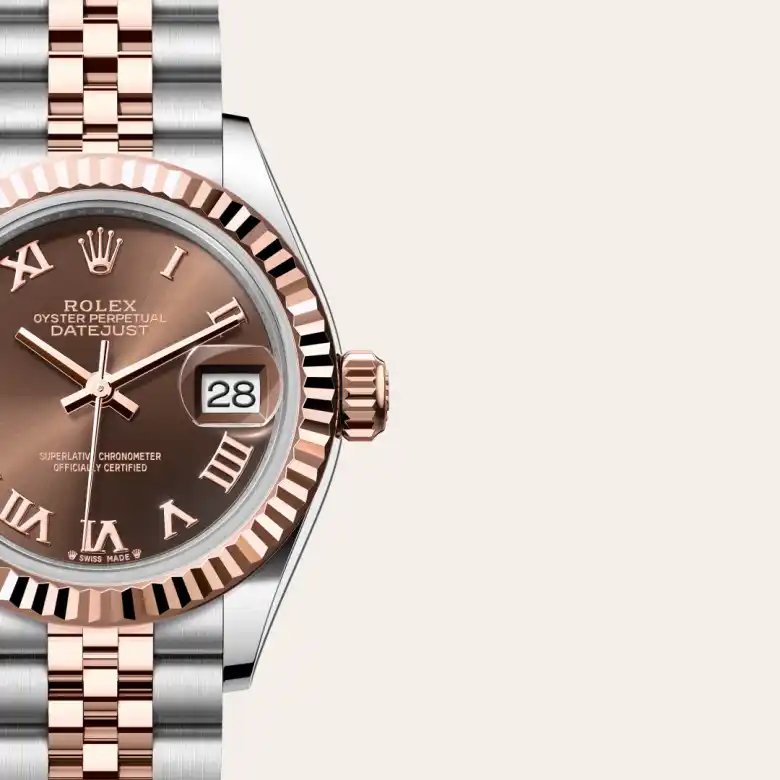 Rolex Lady-Datejust in Rolesor Everose (Kombination aus Edelstahl Oystersteel und Everose-Gold), Detailansicht