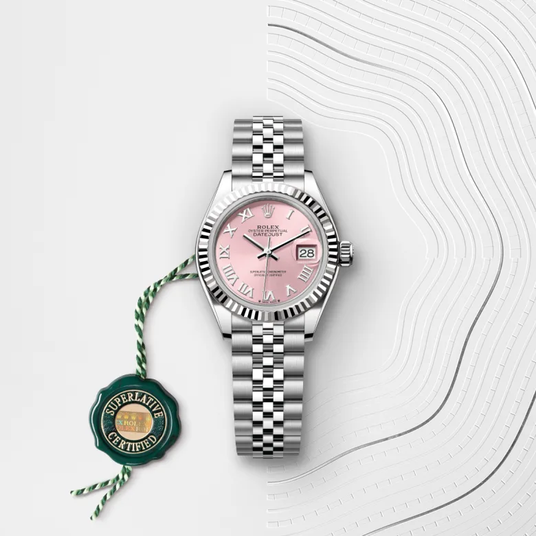 Rolex Lady-Datejust in Rolesor weiß (Kombination aus Edelstahl Oystersteel und Weißgold) mit grünem Siegel