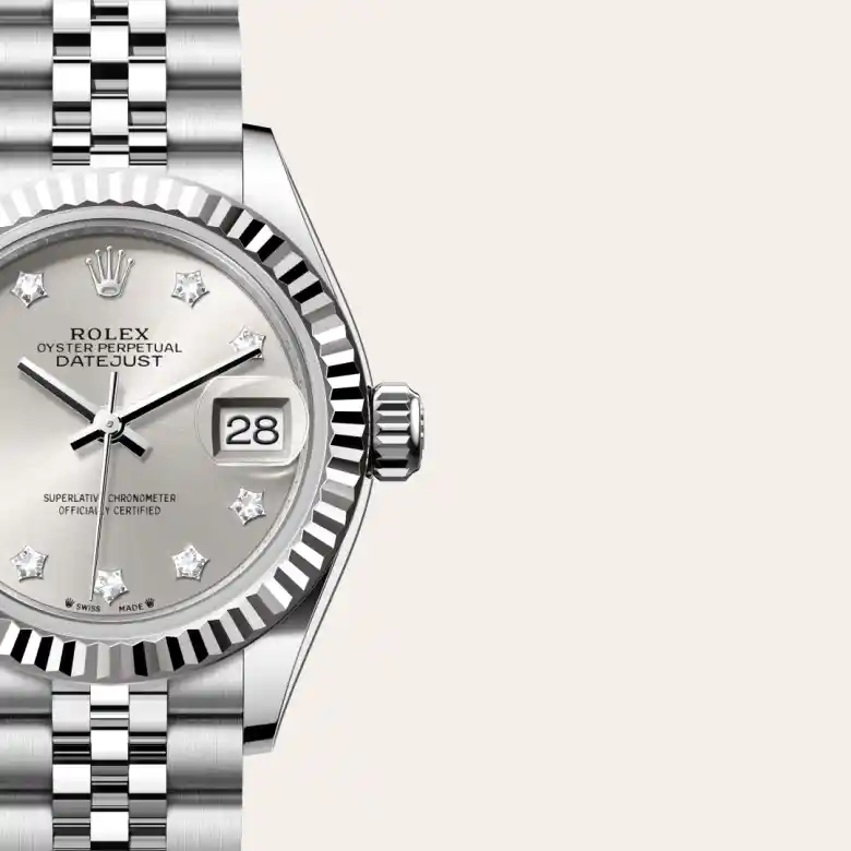Rolex Lady-Datejust in Rolesor weiß (Kombination aus Edelstahl Oystersteel und Weißgold), Detailansicht