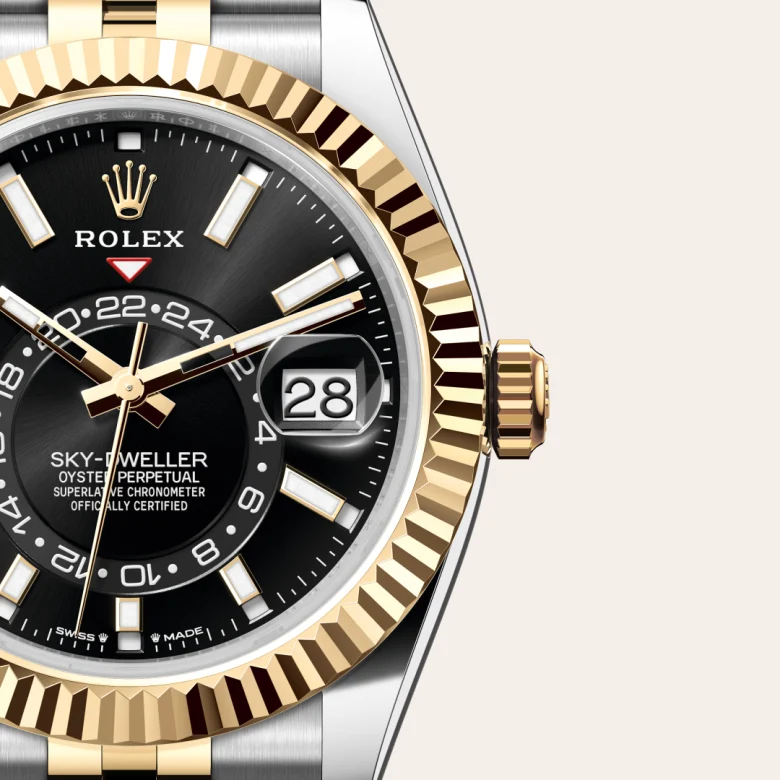 Rolex Sky-Dweller in Rolesor gelb (Kombination aus Edelstahl Oystersteel und Gelbgold), Detailansicht