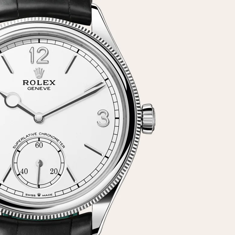 Rolex 1908 in 18 Karat Weißgold, Detailansicht