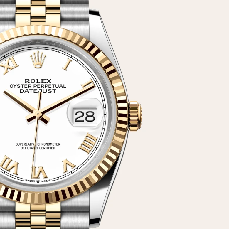 Rolex Datejust in Rolesor gelb (Kombination aus Edelstahl Oystersteel und Gelbgold), Detailansicht